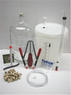 Basic / Starter Wine Making Equipment Kit - Glass, w/Auto-Siphon