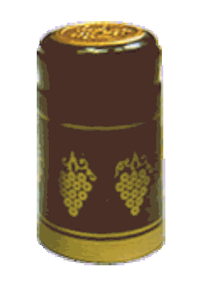 Black Shrink Capsules w/Gold Grapes & Gold Top - 30 Pack