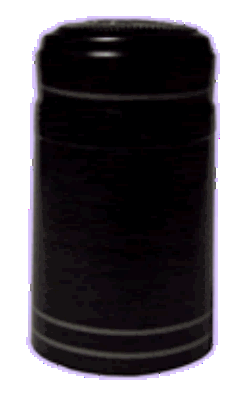 Black Shrink Capsules with Silver Stripes & Gold Top - 100 Pack