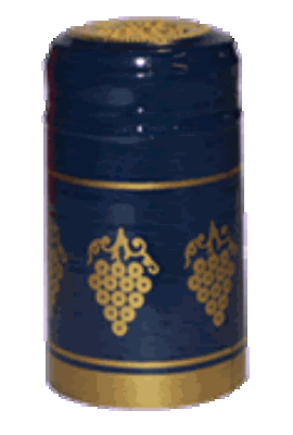 Blue Shrink Capsules w/Gold Grapes & Gold Top - 100 Pack