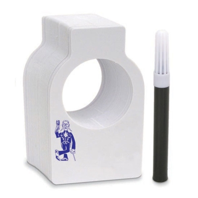 Wine Bottle Tags, White, Re-Usable with Pen - 50 Pack