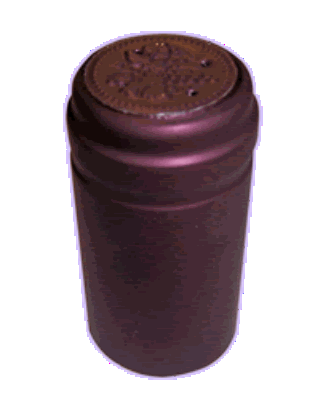 Burgundy (Matte) Shrink Capsules w/Gold Top - 30 Pack