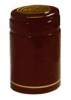 Burgundy Shrink Capsules with Gold Stripes - 30 Pack