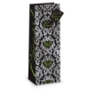 Wine Bottle Gift Bag - Cheers, Black, White & Green
