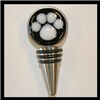 Stopper - Paw Print Stainless Steel Fused Glass Wine Bottle Stopper