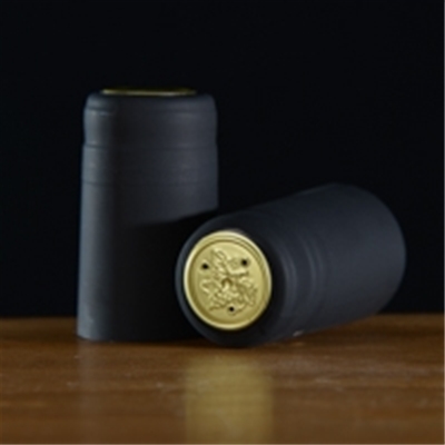 Black (Matte) Shrink Capsules w/ Gold Foil Top - 100 Pack