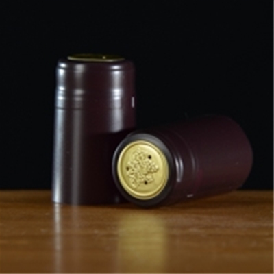 Burgundy (Matte) w/ Gold Foil Top Shrink Capsules - 100 Pack