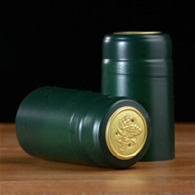 Green (Matte) Shrink Capsules w/Gold Top - 100 Pack