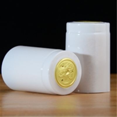 White Shrink Capsules w/ Gold Top - 500 Pack