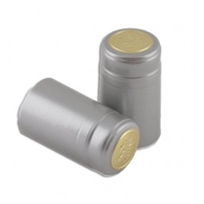 Silver Shrink Capsules w/ Gold Top - 500 Pack